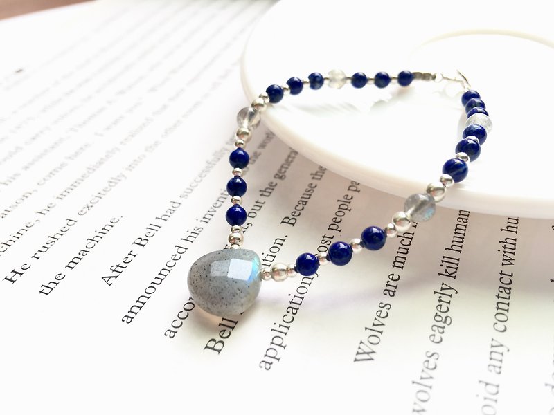 Ops Lapis lazuli Labradorite uniqueSilver Jewelry Bracelet