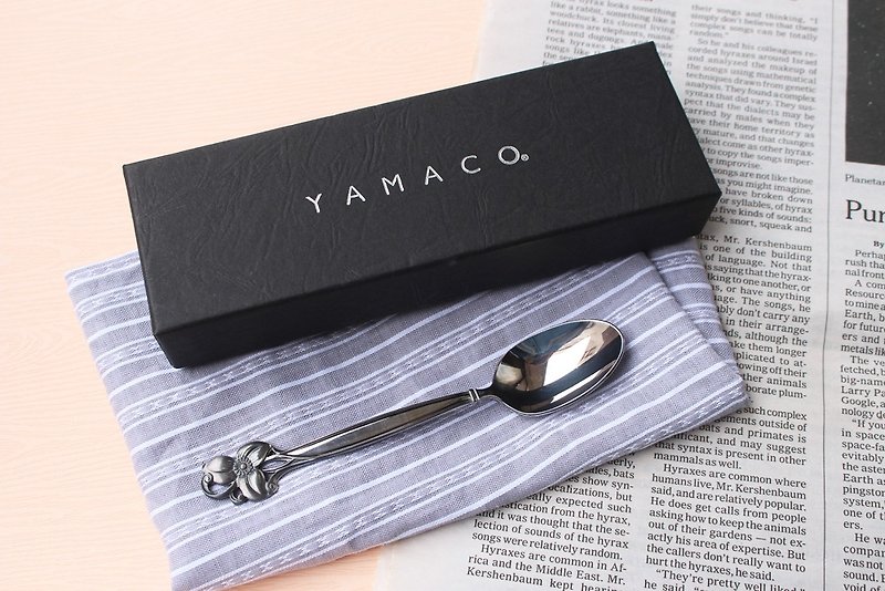 ◤【特价】限量珍藏版日本YAMACO早期银制雕花汤匙(祝贺礼品) - 餐刀/叉/匙组合 - 其他金属 