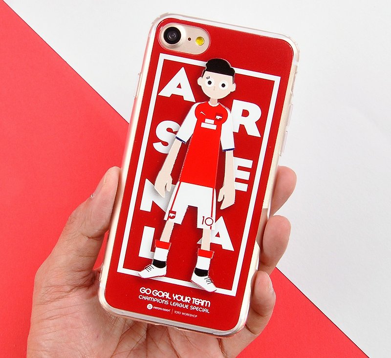 热血足球欧洲联赛版本系列原创手机保护壳 iPhone 8 iPhone 8 Plus/ iPhone 7 / iPhone 7 Plus - 奥斯尔. 伦敦 Ozil 10 - 手机壳/手机套 - 塑料 红色