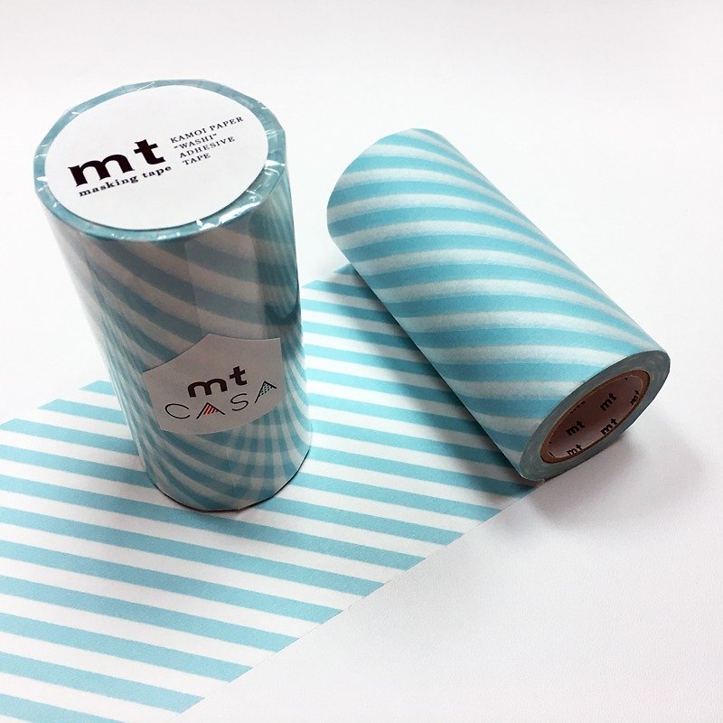 mt CASA tape 100mm和纸胶带【斜纹 - 薄荷蓝 (MTCA1105)】 - 墙贴/壁贴 - 纸 蓝色