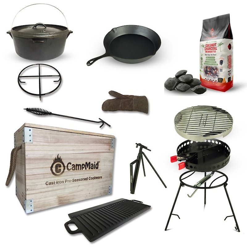 美国Campmaid多功能户外露营烤肉木箱超值组 - 野餐垫/露营用品 - 其他材质 
