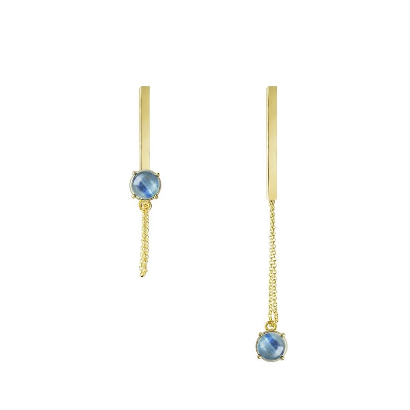 蓝晶石吸磁耳夹 - 耳环/耳夹 - 其他金属 金色