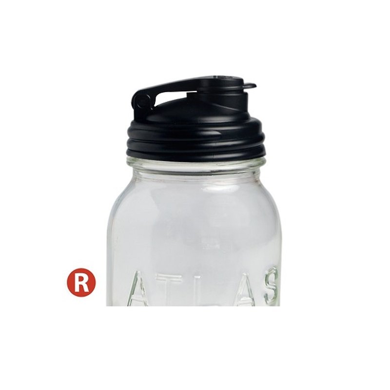reCAP POUR-梅森罐窄口黑色饮料杯盖 - 收纳用品 - 塑料 