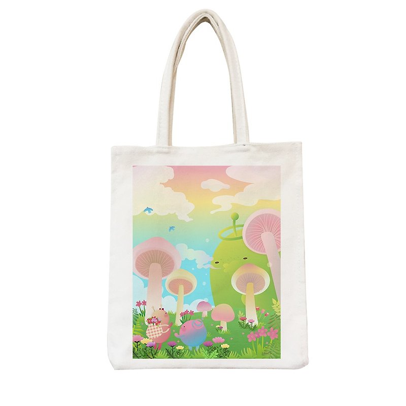 新创系列-野餐包：【大瓜菇世界】-没个性星人Roo,CA2BB02 - 手提包/手提袋 - 棉．麻 多色