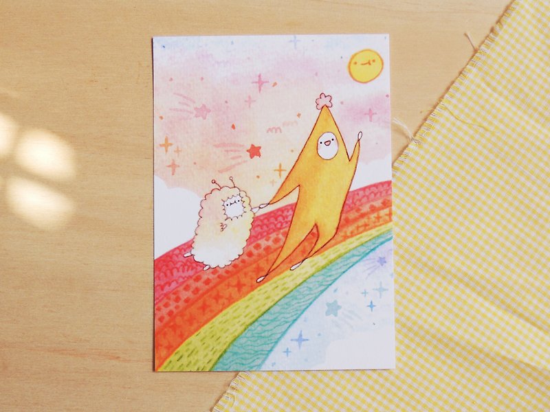 一起－黄蕉星明信片 - 卡片/明信片 - 纸 粉红色