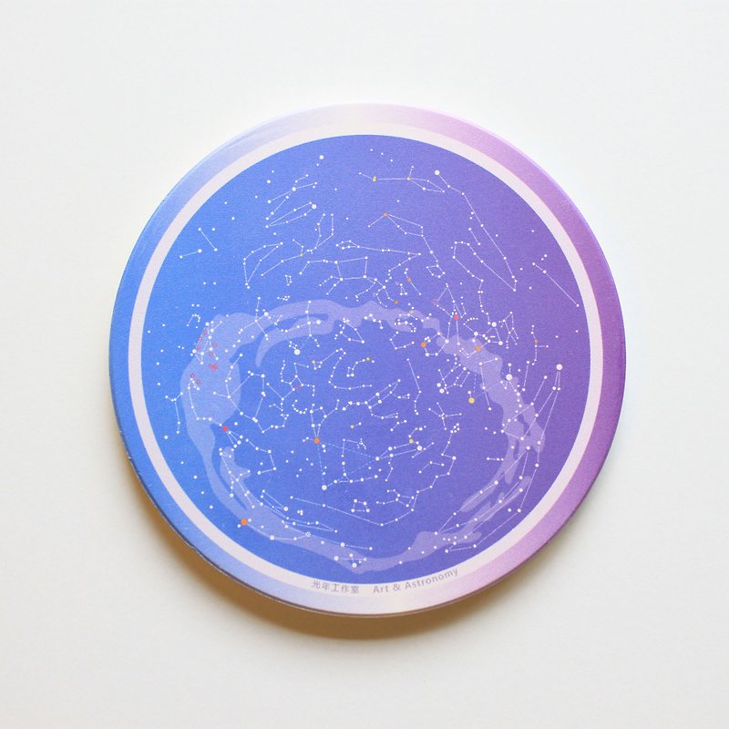 全天星图陶瓷杯垫 (渐层) - 杯垫 - 陶 紫色
