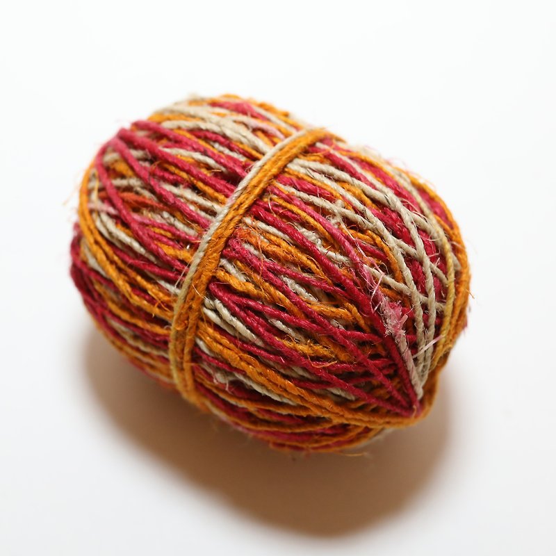 手捻麻线-段染-红黄白 公平贸易 - 编织/刺绣/羊毛毡/裁缝 - 植物．花 多色