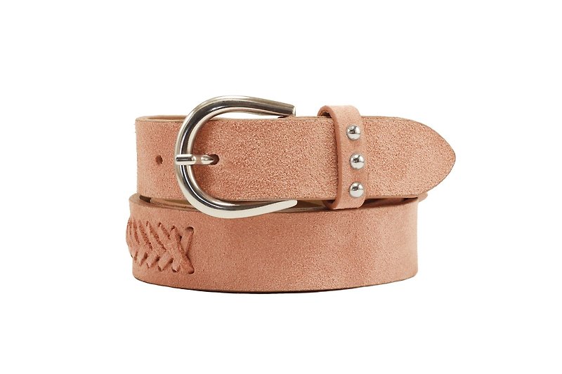 Pink leather belt, pink suede belt, leather belt, pink women's belt, pink belt - 腰带/皮带 - 真皮 粉红色