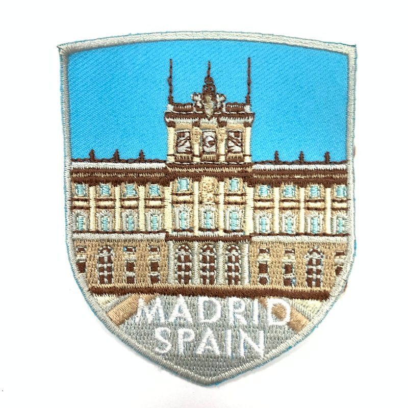 西班牙 马德里皇宫 SPAIN 电绣刺绣背胶补丁 袖标 布标 布贴 补丁 - 徽章/别针 - 绣线 多色