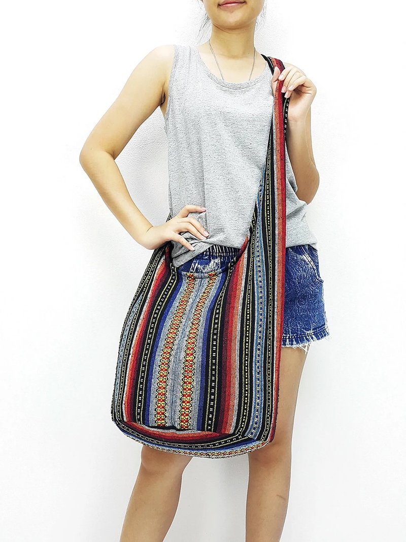 Woven Cotton Bag Shoulder bag Long Strap Crossbody bag Multi-color Unisex - 其他 - 其他材质 多色
