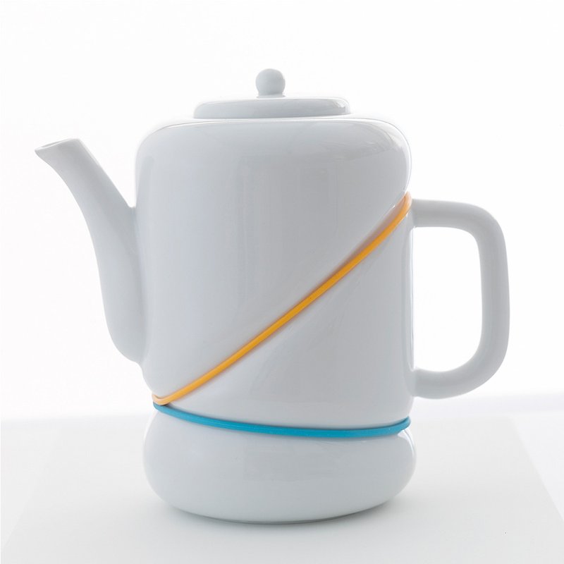RUBBER BAND 茶壶 - 水壶/水瓶 - 陶 白色