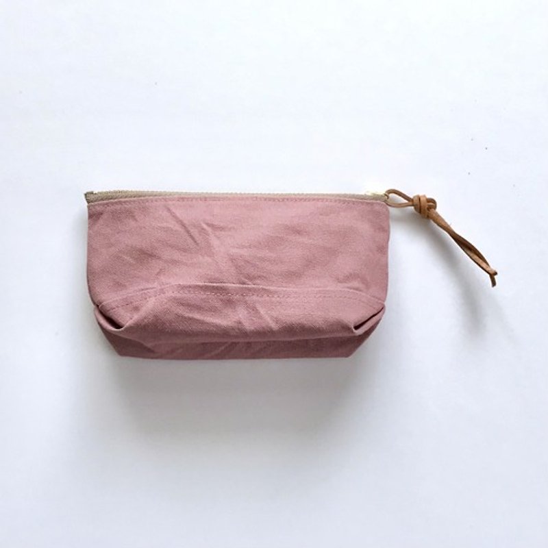 ミニポーチ モーブ - 化妆包/杂物包 - 棉．麻 粉红色