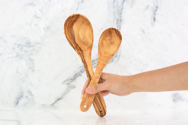 橄榄木汤匙两件组MAMA 系列-个人用+家庭 - 厨房用具 - 木头 咖啡色