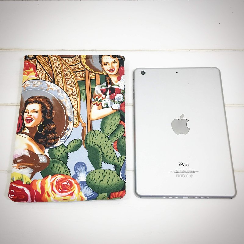 | •R• | 最速iPad | 墨国女郎 | U型平板袋/平板保护套 | 7.9寸 - 平板/电脑保护壳 - 棉．麻 