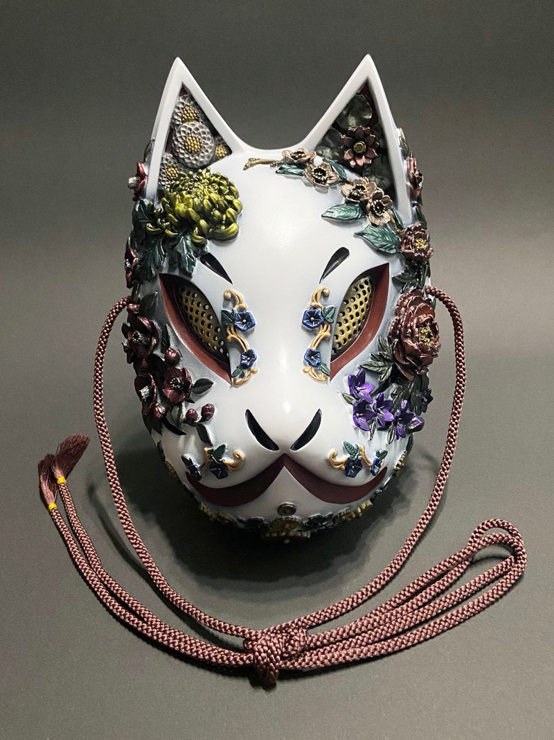 狐狸面具花卉版 (白色) - 口罩 - 塑料 白色