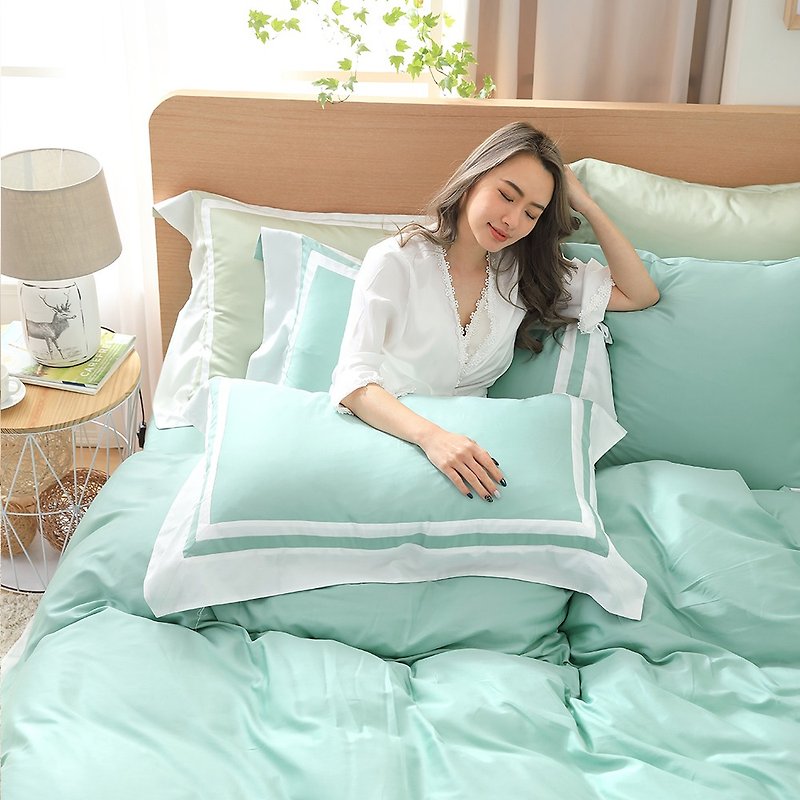 (双人尺寸)筑梦原色调-果漾绿60棉多层设计款床包四件组 - 寝具 - 棉．麻 绿色
