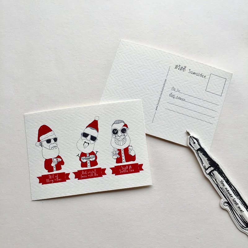 1062 | 圣诞快乐 Merry X'mas | 明信片 | 圣诞 节日 欢乐 - 卡片/明信片 - 纸 