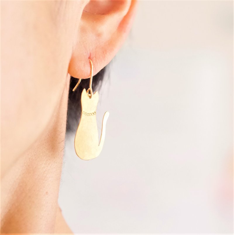 おしゃれCAT ピアス　素材　真鍮 - 耳环/耳夹 - 铜/黄铜 金色