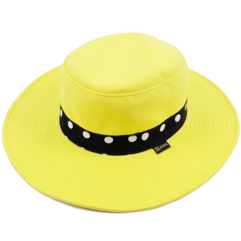 ATIPA 宽边帽巴拿马帽适合世界时尚之旅 - 帽子 - 棉．麻 黄色