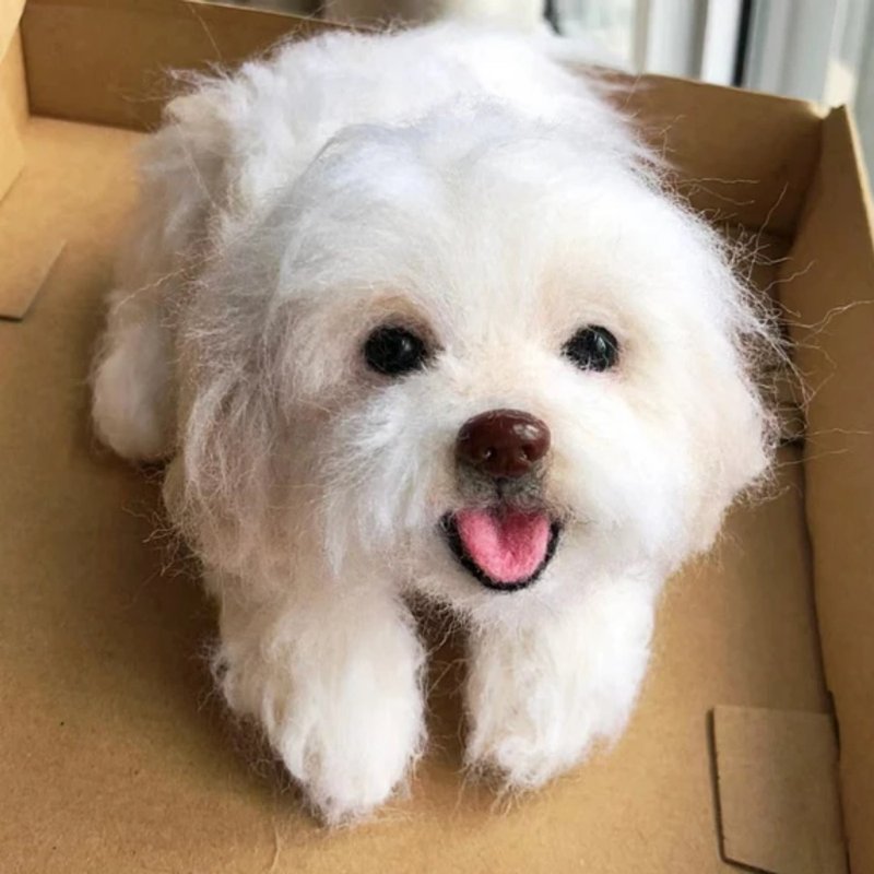 客制化逼真犬羊毛毡宠物娃娃 定制手工复刻狗狗猫咪毛小孩公仔 - 玩具 - 羊毛 多色
