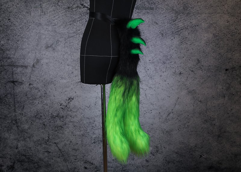 Nekomata Demon Tail Faux Fur Tail - 其他 - 其他人造纤维 绿色