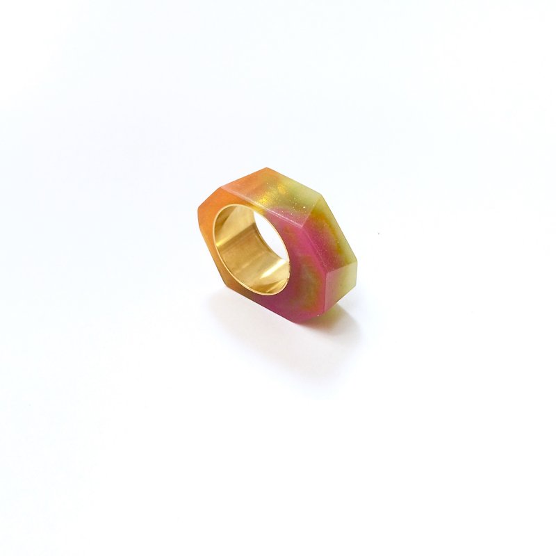 PRISMリング　ゴールド・カラフル - 戒指 - 树脂 多色