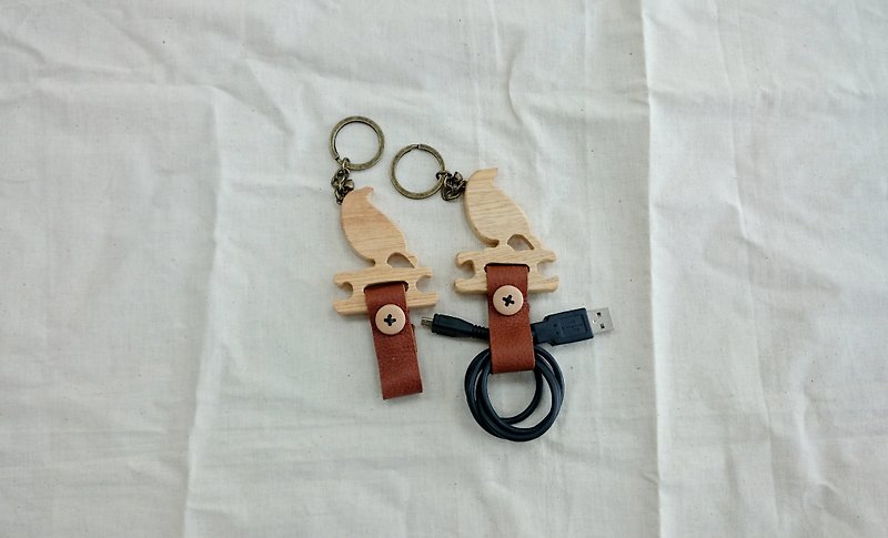 小鸟集线器钥匙圈 - 钥匙链/钥匙包 - 木头 多色
