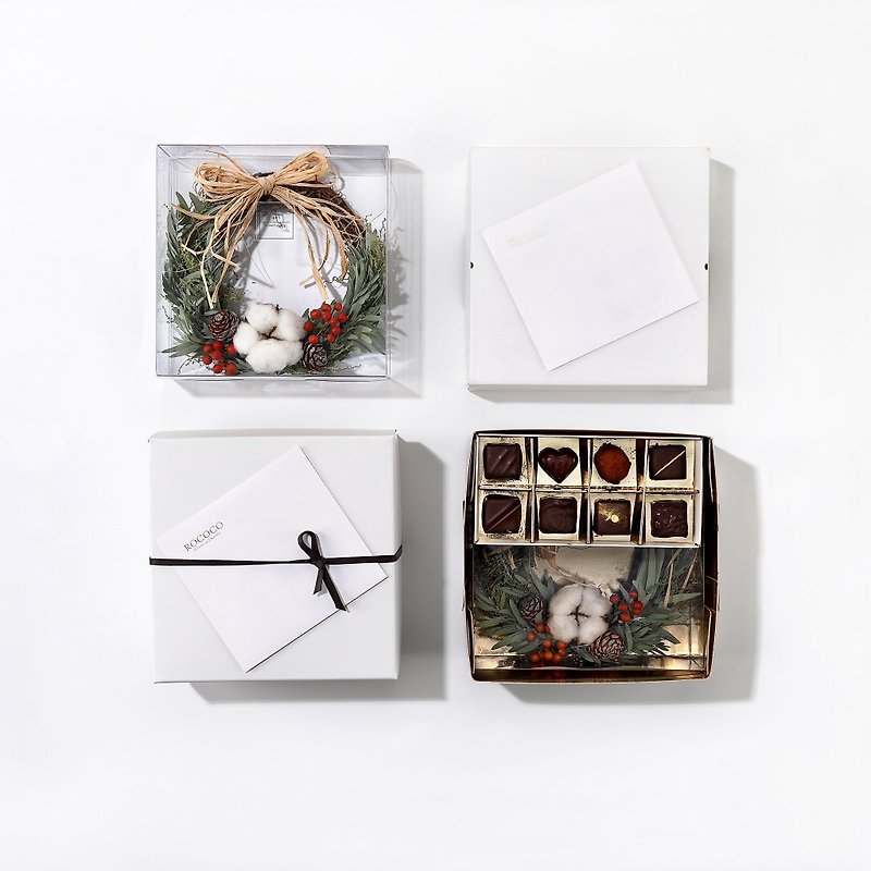 售罄须等待Noël 圣诞手工巧克力+ 法式圣诞花圈(圣诞限定) - 巧克力 - 植物．花 
