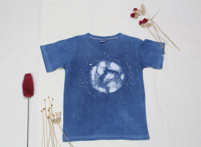 自在染isvara 手工蓝染 宇宙系列 地球 (宝贝童装 )纯棉T-shirt - 其他 - 棉．麻 蓝色