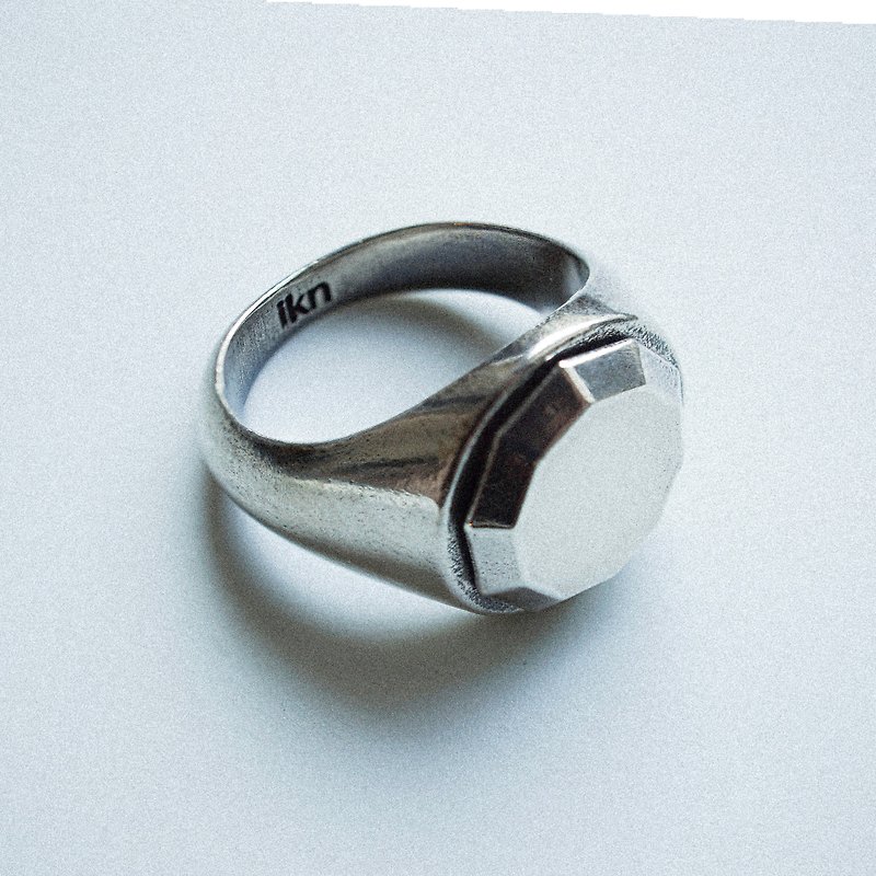 纯银单颗宝石造型戒指 - 戒指 - 纯银 