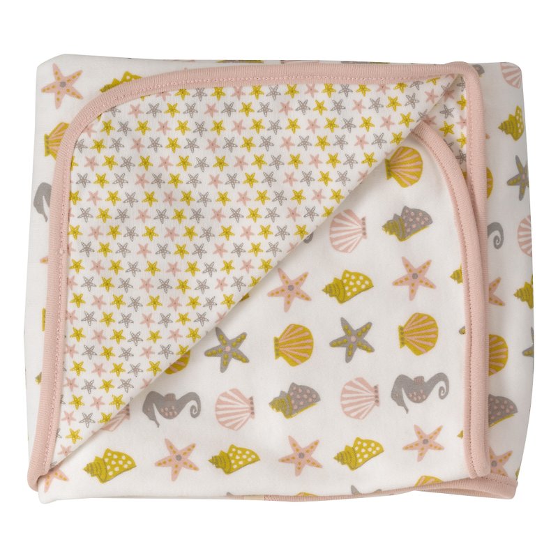 100% 有机棉 粉色海星图案 婴儿包巾 英国生产制造 - 满月礼盒 - 棉．麻 粉红色