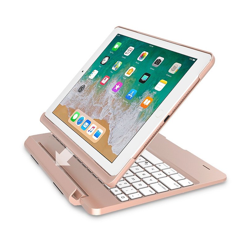 F8S 可拆式键盘保护套 仓颉/注音符号 iPad 2018/iPad Pro 9.7 - 平板/电脑保护壳 - 塑料 粉红色