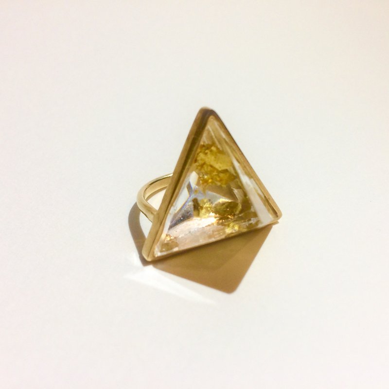 PRISM三角リング　ゴールド金箔 - 戒指 - 其他金属 金色