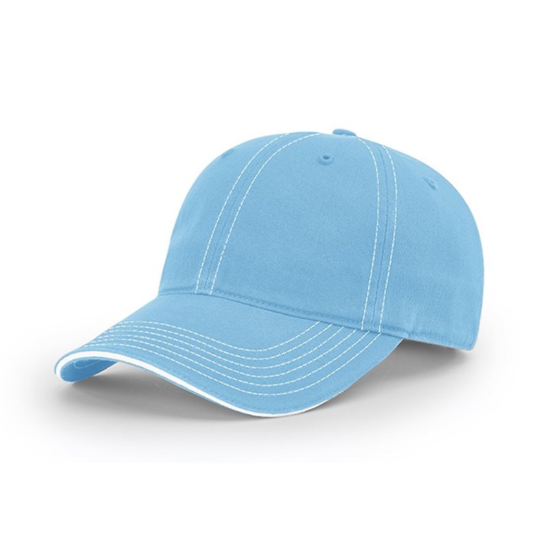 【Richardson】车线对比斜纹水洗帽 水蓝-定制化325-14 - 帽子 - 棉．麻 蓝色