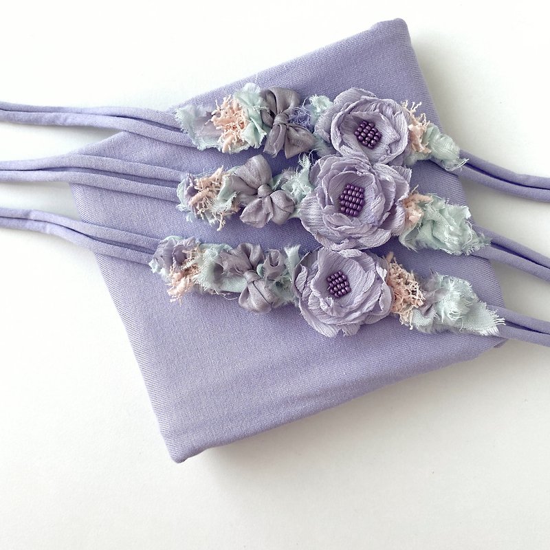 Newborn headband and wrap - 婴儿饰品 - 绣线 紫色