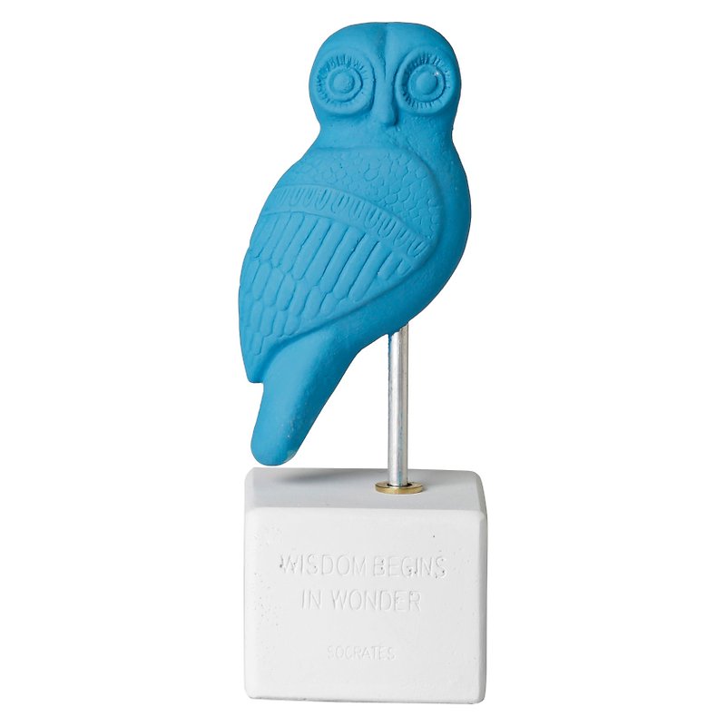 古希腊 猫头鹰摆饰 Owl Heron (浅蓝) - 手工陶制雕像 - 摆饰 - 陶 蓝色