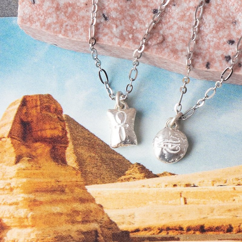 原创环游世界【埃及小石块】荷鲁斯之眼 生命之钥925纯银项链 - 项链 - 纯银 银色