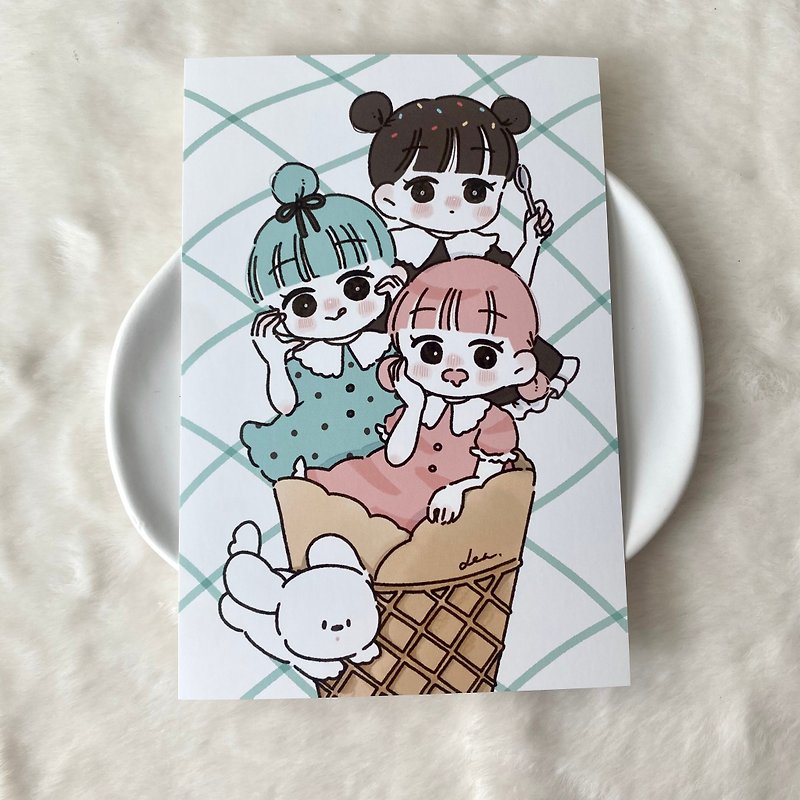 アイスクリームポストカード - 卡片/明信片 - 纸 