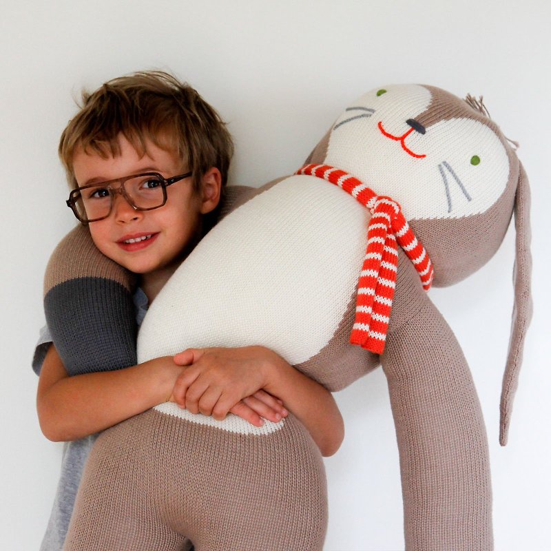 美国Blabla Kids纯棉针织娃娃(巨型)皮尔卡其兔 1-05-291(限宅配) - 玩偶/公仔 - 棉．麻 卡其色