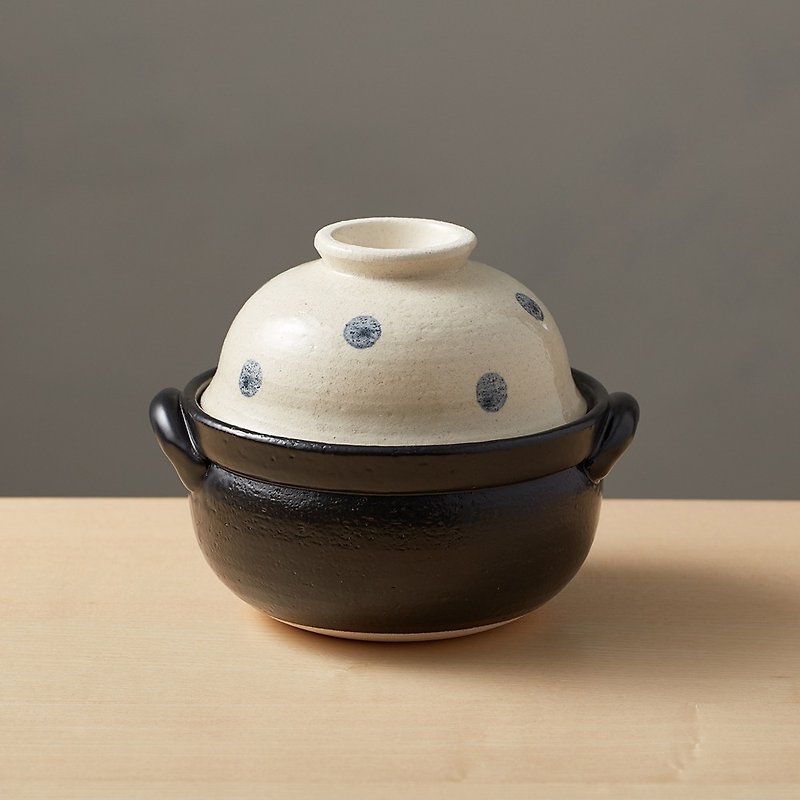 有种创意 - 日本万古烧 - 两用盖碗土锅 - 水玉点点(1.1L) - 锅具/烤盘 - 陶 白色