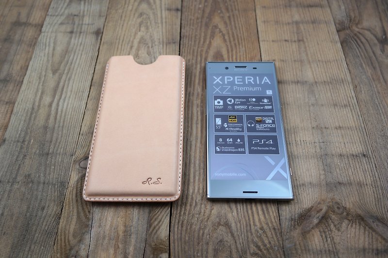 APEE皮手工~塑型手机皮套~原色革~(Sony XZ Premium) - 手机壳/手机套 - 纸 黄色