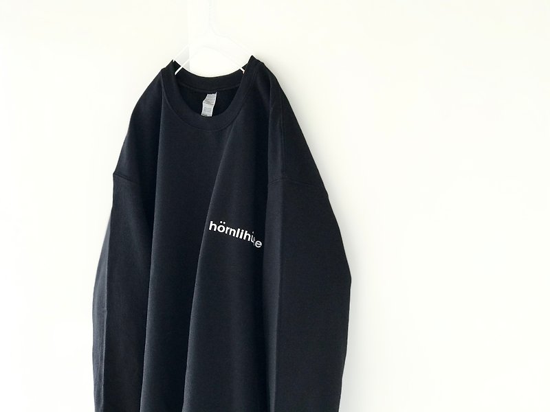 Big silhouette sweatshirt / black / hornlihutte / unisex - 中性连帽卫衣/T 恤 - 棉．麻 黑色