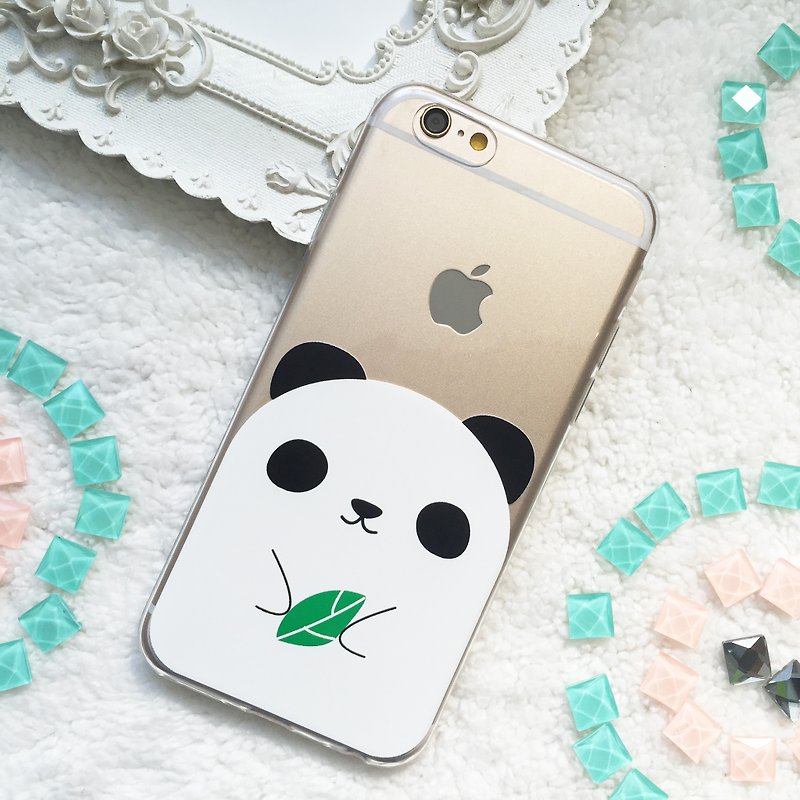 可爱熊猫猫熊透明手机壳iphone 11 Pro Max XS XR 8 Zenfone 5Z - 手机壳/手机套 - 塑料 透明