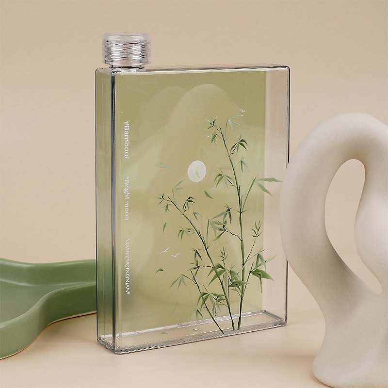 绿色竹林  随行杯350ml 方形透明扁平水杯 - 水壶/水瓶 - 其他材质 