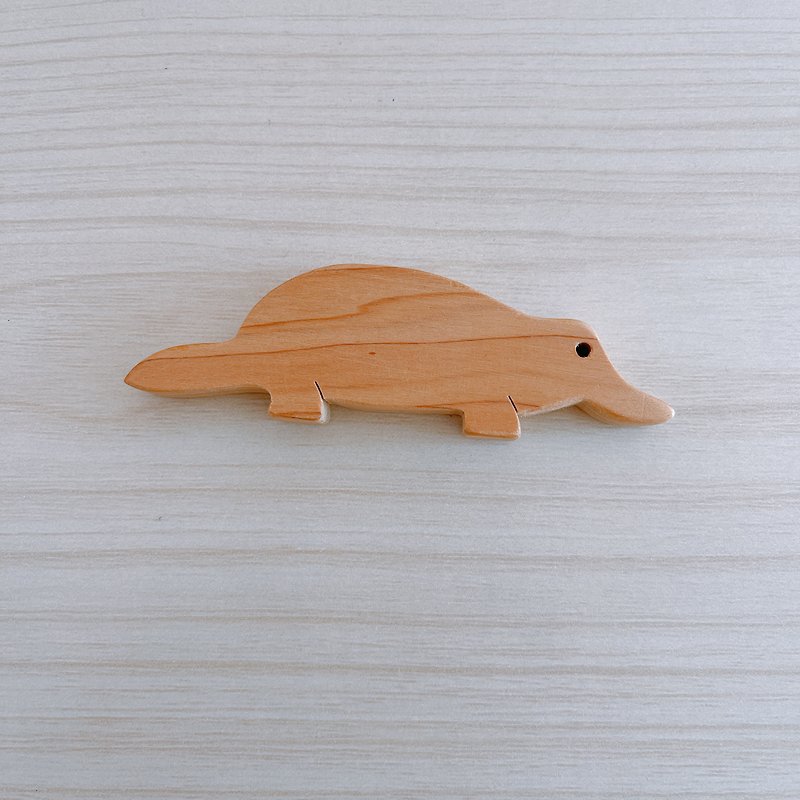 鸭嘴兽 桧木 木头磁铁 - 冰箱贴/磁贴 - 木头 咖啡色