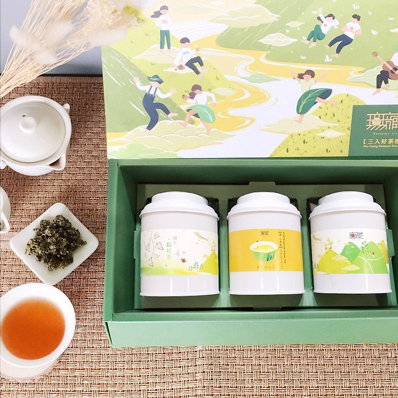 【Pinkoi 独家】无藏 定制隆重心意3入大茶罐I 精致综合茶食礼盒 - 茶 - 新鲜食材 多色