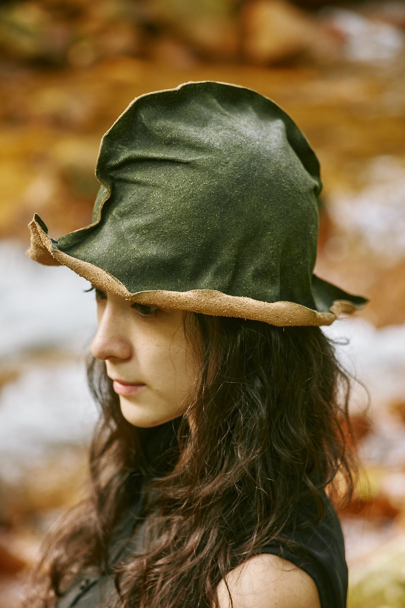 皮革帽   leather hat - 帽子 - 真皮 绿色