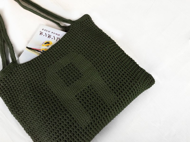 其他材质 手提包/手提袋 绿色 - Customized Alphabet Crochet Tote Bag | Olive