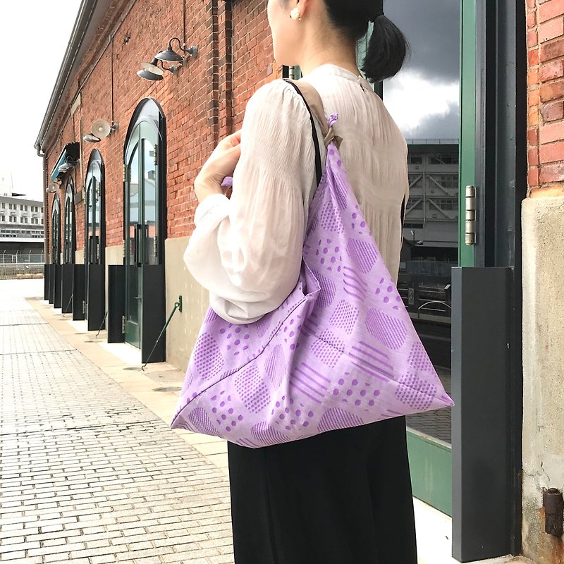吾妻袋 购物袋 手提包 播州织款-深紫色 M size