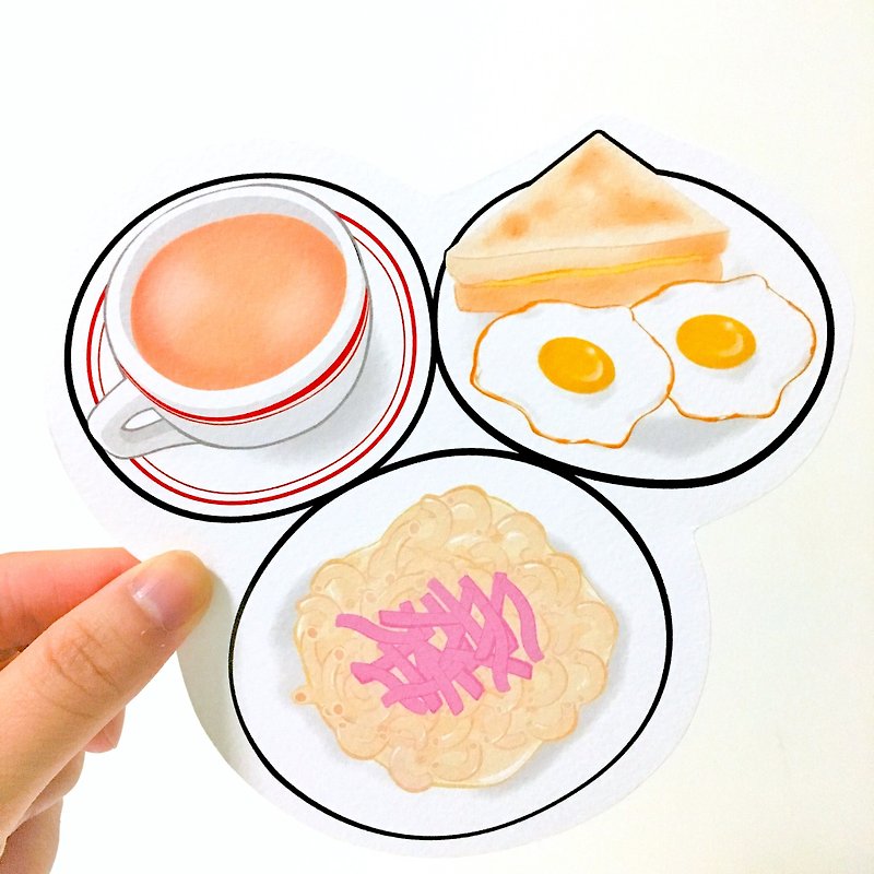 早餐A 造型明信片 - 卡片/明信片 - 纸 